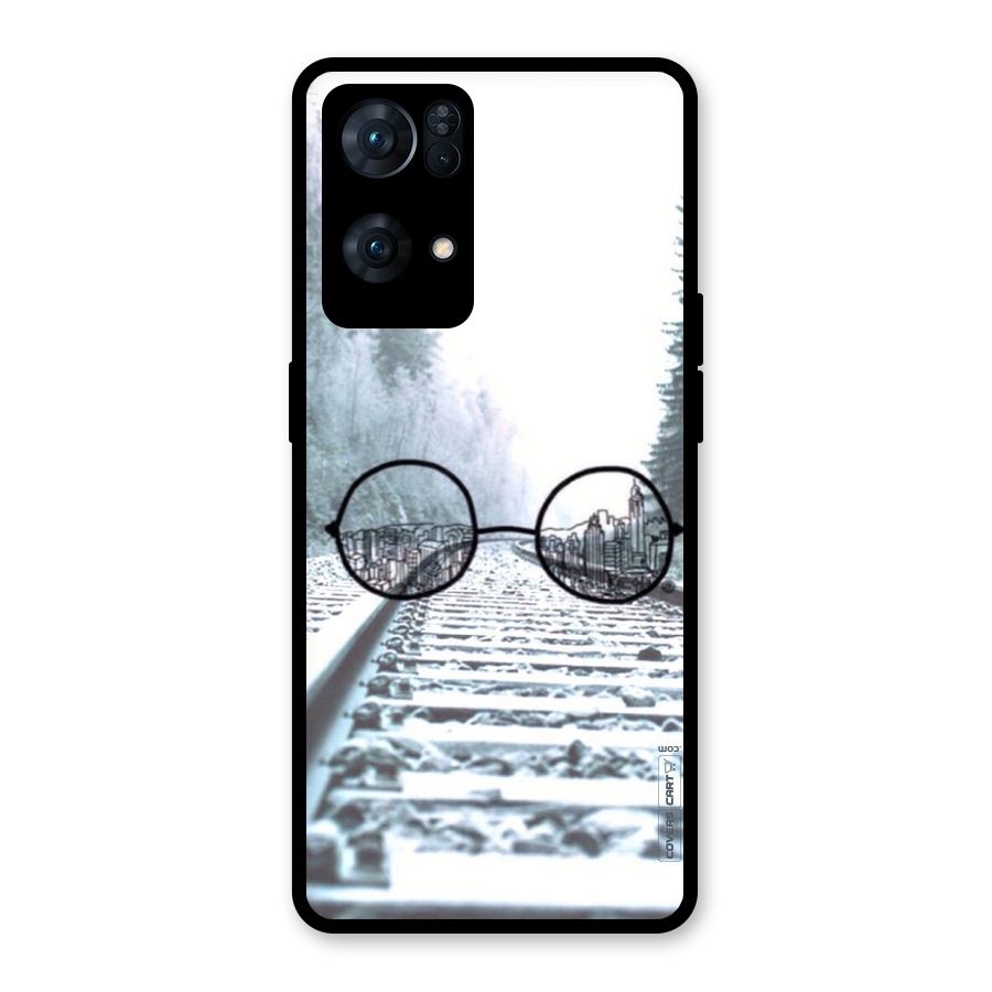 Tracks And Specs Glass Back Case for Oppo Reno7 Pro 5G