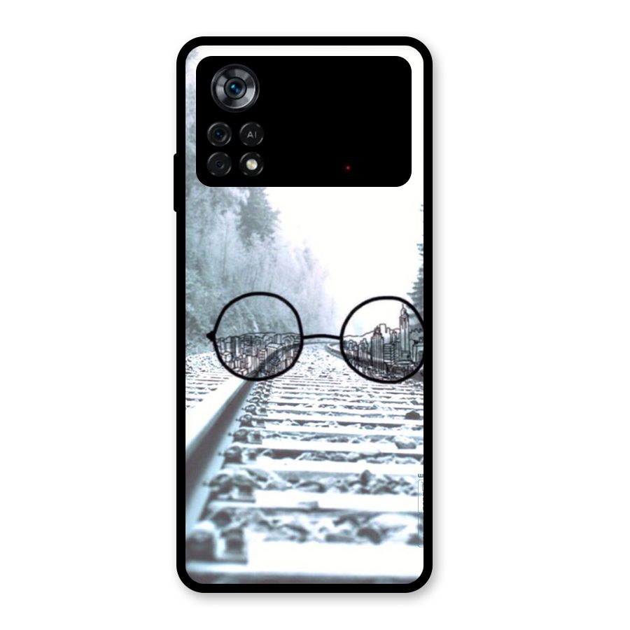 Tracks And Specs Glass Back Case for Poco X4 Pro 5G