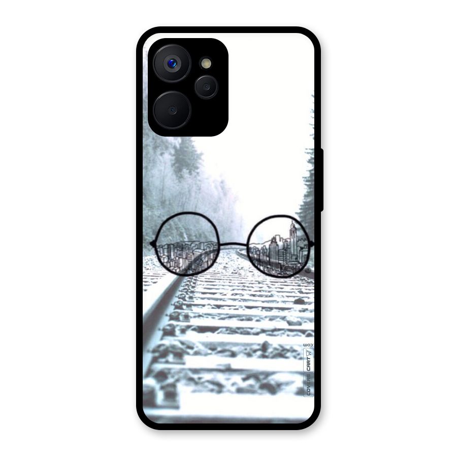 Tracks And Specs Glass Back Case for Realme 9i 5G