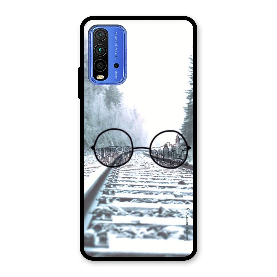 Tracks And Specs Glass Back Case for Redmi 9 Power