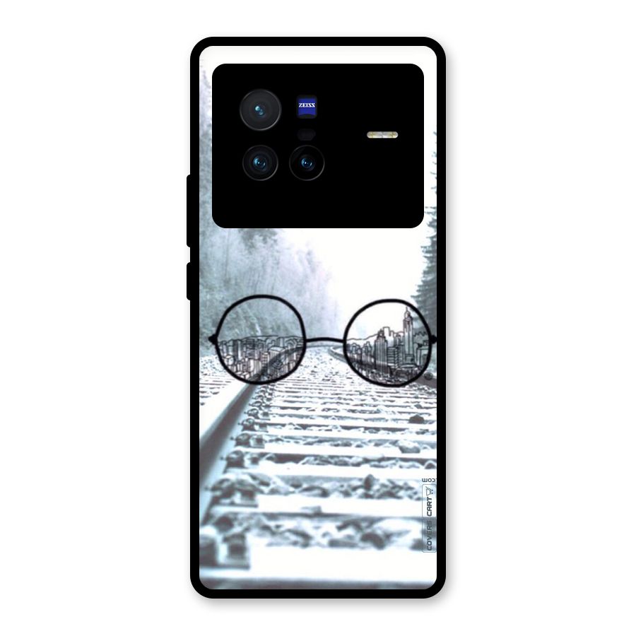 Tracks And Specs Glass Back Case for Vivo X80