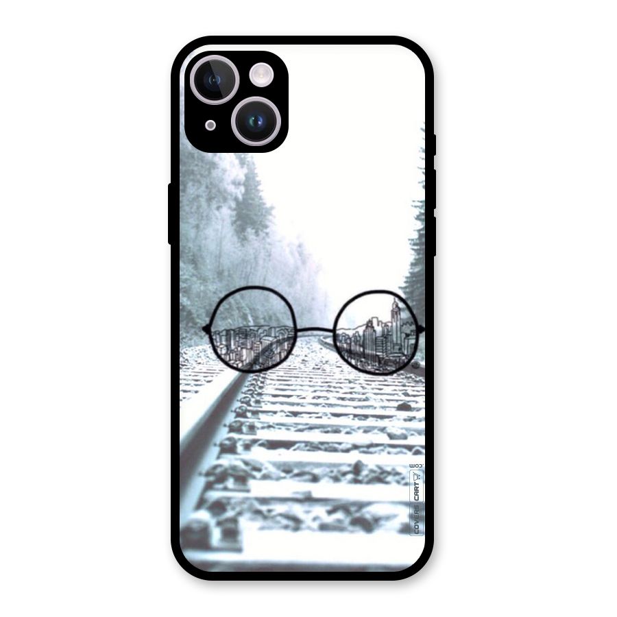 Tracks And Specs Glass Back Case for iPhone 14 Plus