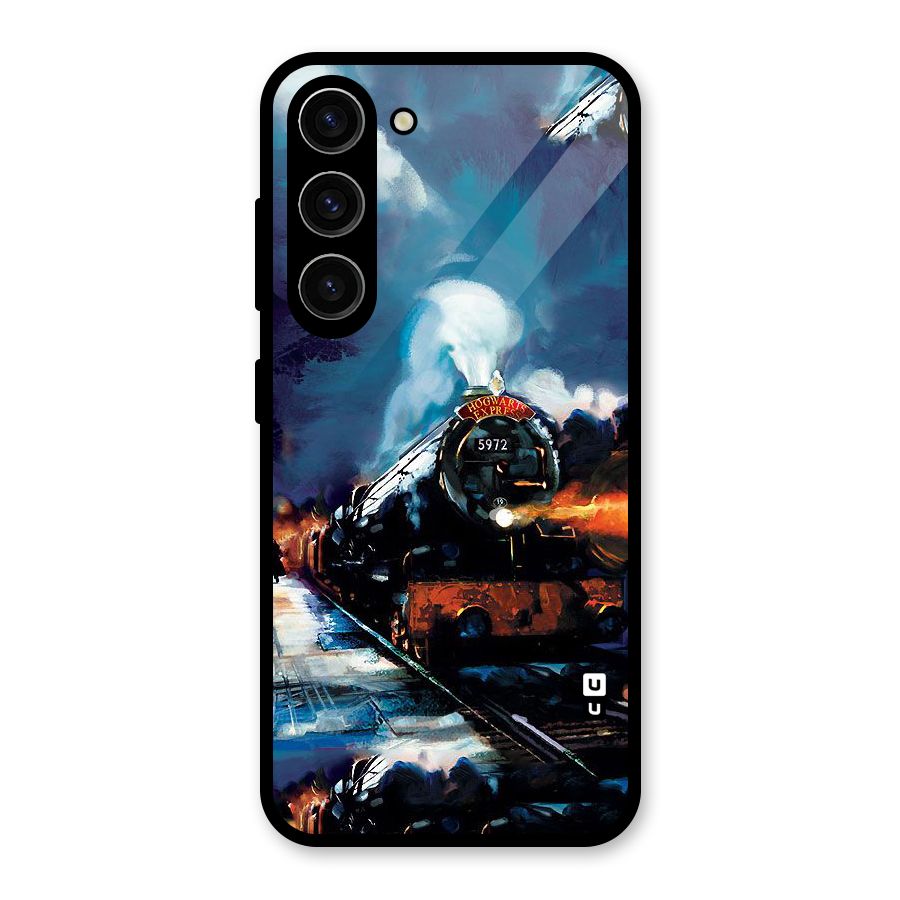 Train Art Glass Back Case for Galaxy S23
