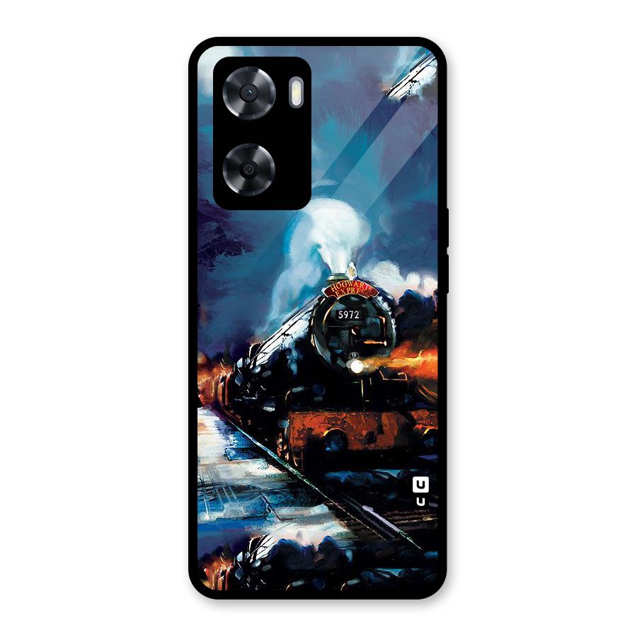 Train Art Glass Back Case for Oppo A57 2022