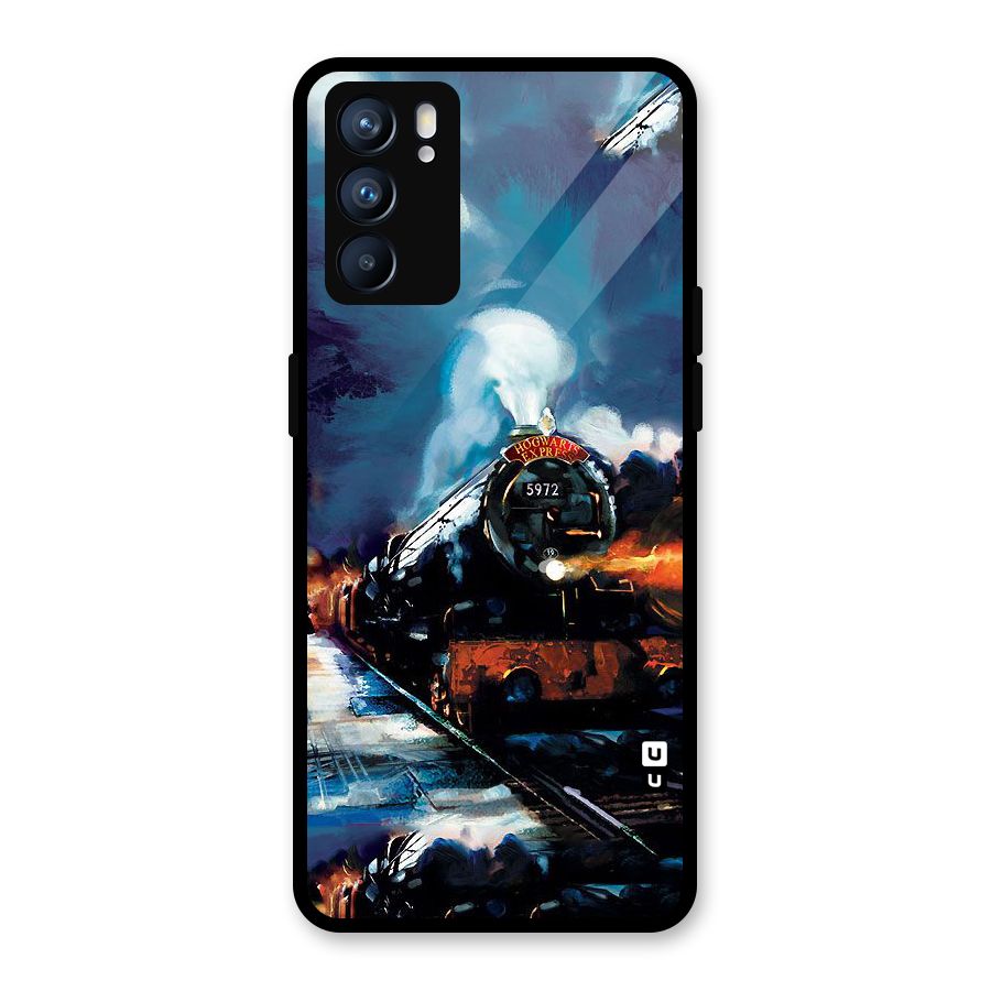 Train Art Glass Back Case for Oppo Reno6 5G