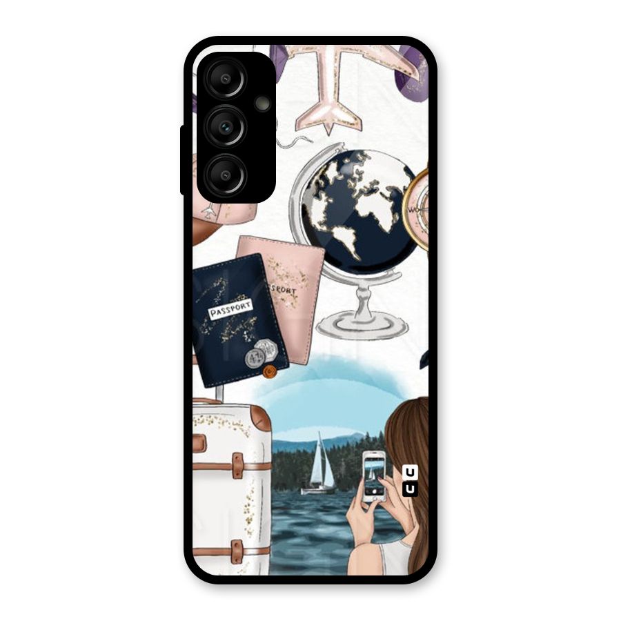 Travel Diaries Glass Back Case for Galaxy A14 5G