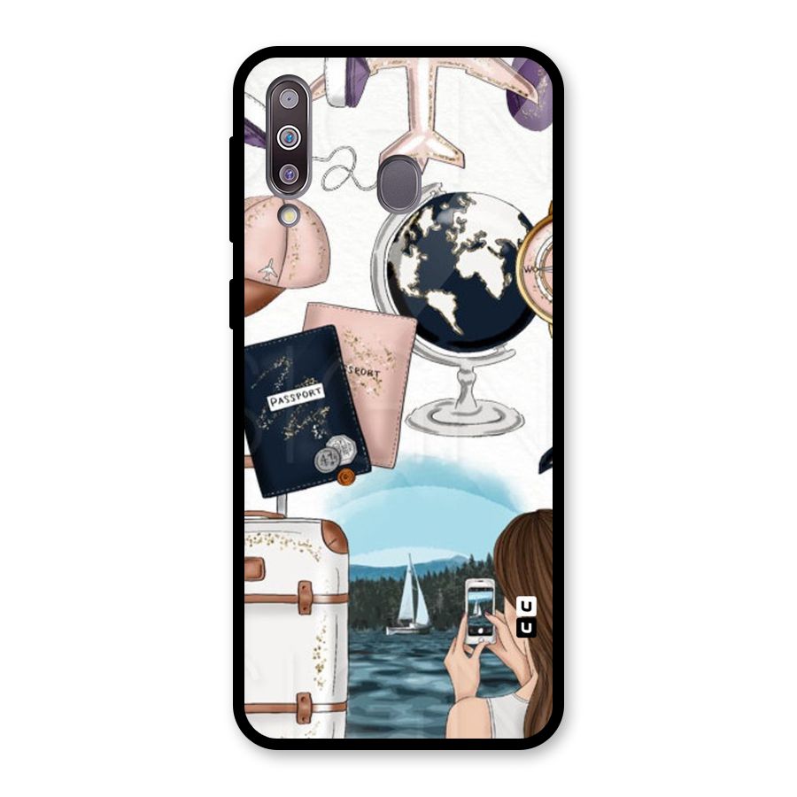 Travel Diaries Glass Back Case for Galaxy M30