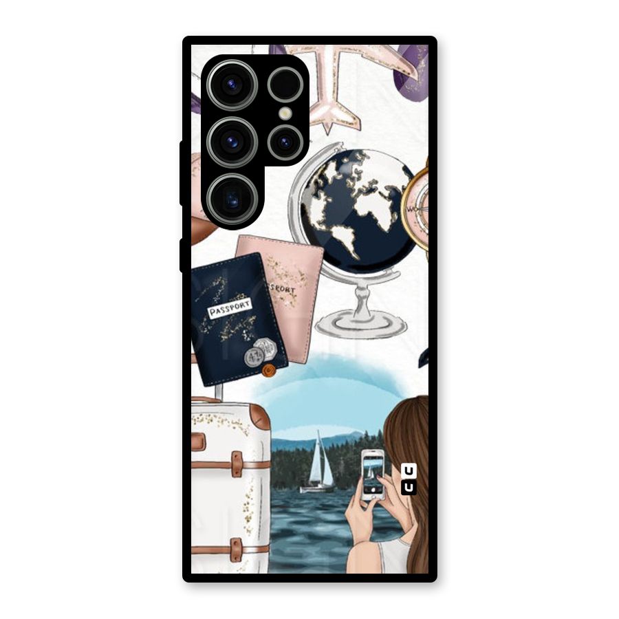 Travel Diaries Glass Back Case for Galaxy S23 Ultra