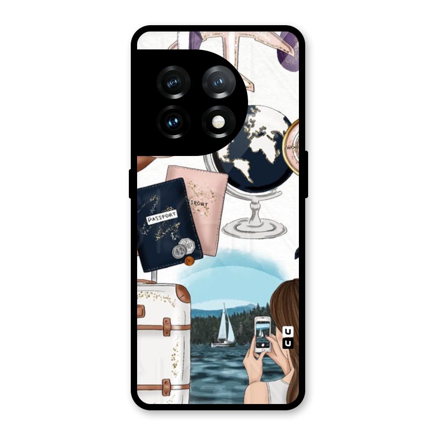Travel Diaries Glass Back Case for OnePlus 11