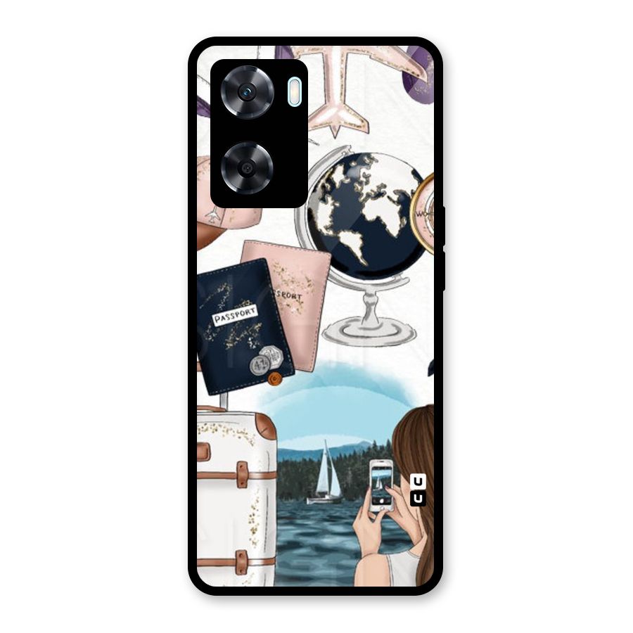 Travel Diaries Glass Back Case for Oppo A77