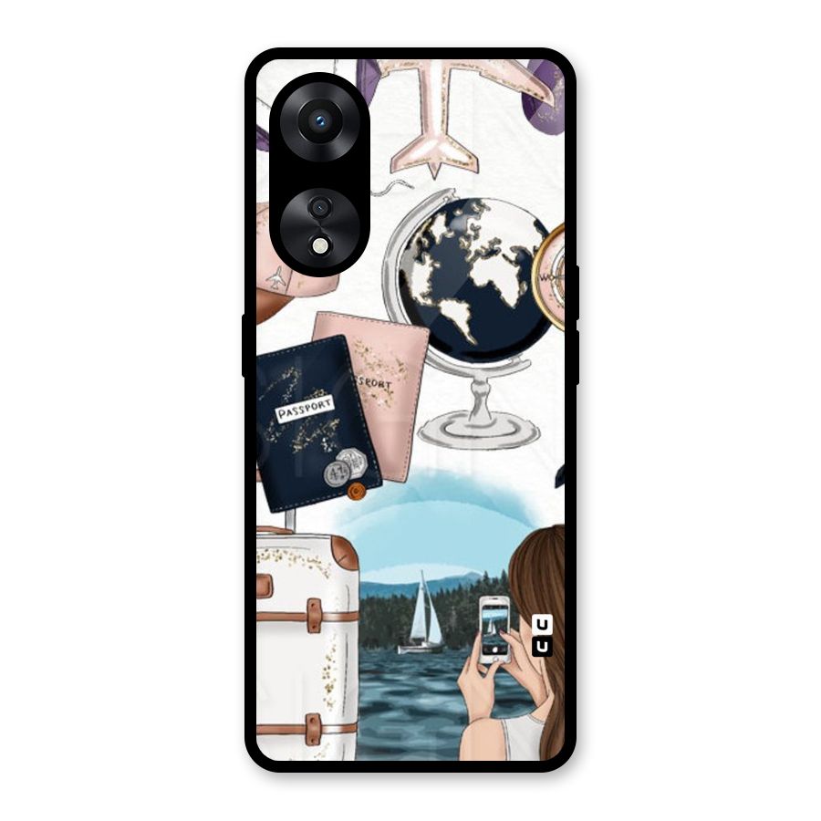 Travel Diaries Glass Back Case for Oppo A78