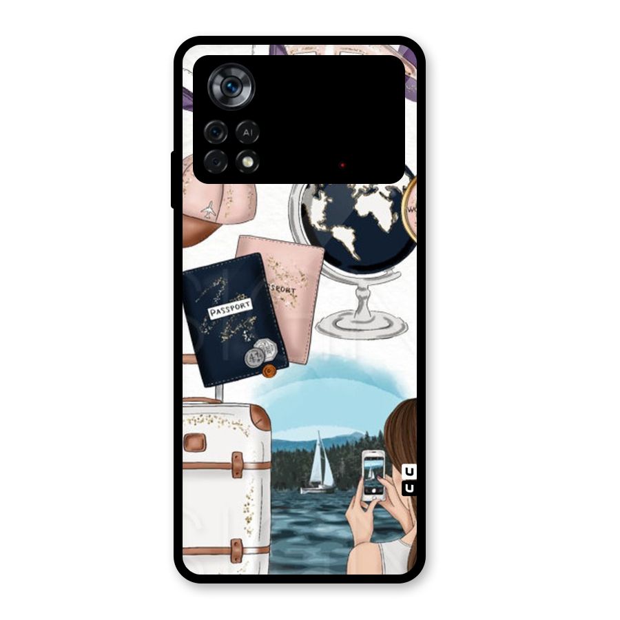Travel Diaries Glass Back Case for Poco X4 Pro 5G
