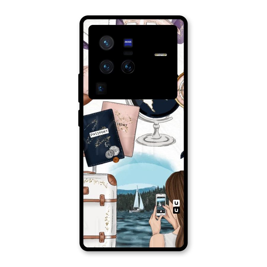 Travel Diaries Glass Back Case for Vivo X80 Pro