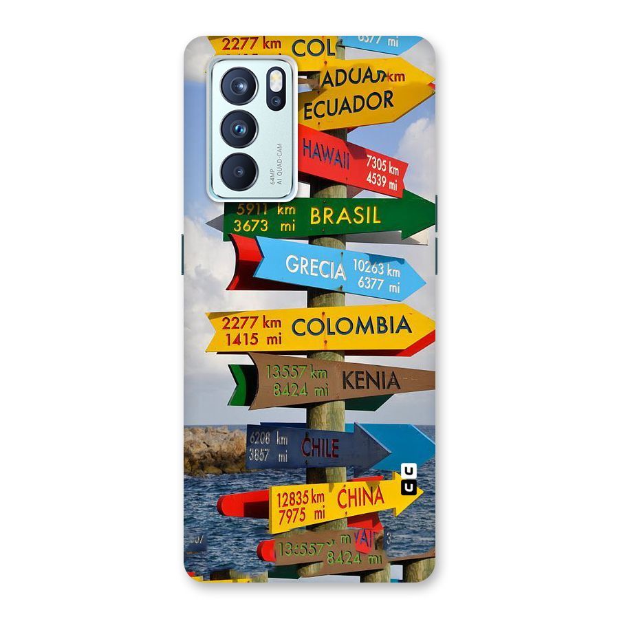 Travel Directions Back Case for Oppo Reno6 Pro 5G
