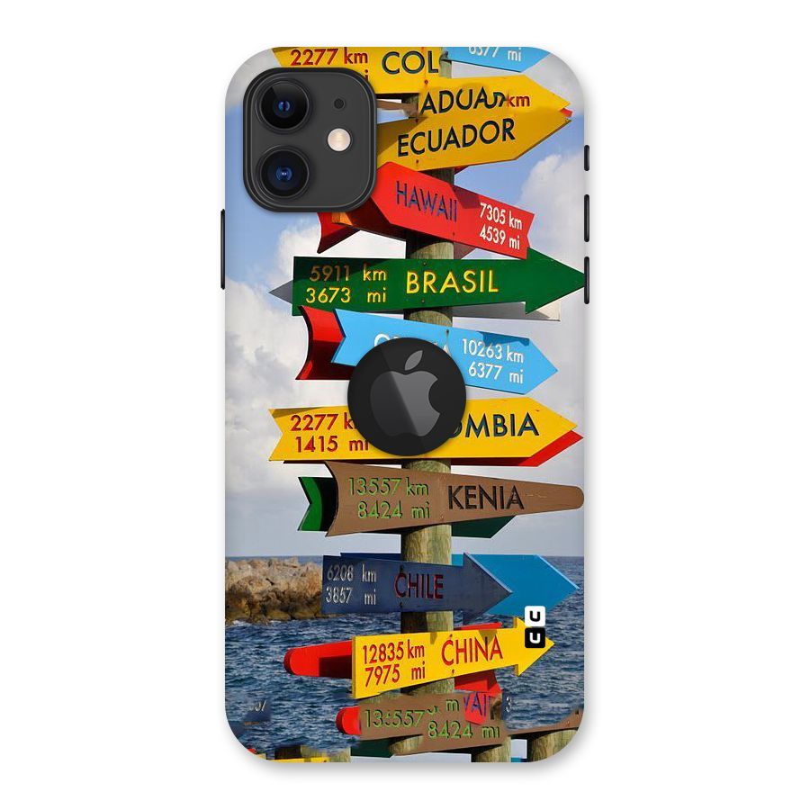 Travel Directions Back Case for iPhone 11 Logo Cut