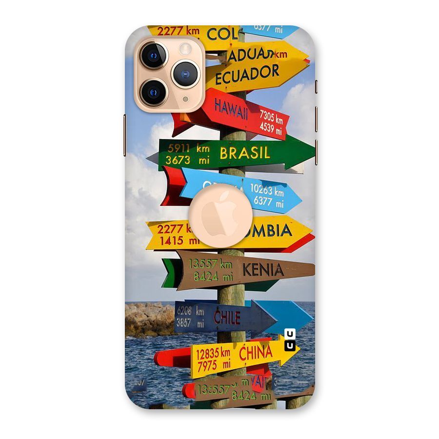 Travel Directions Back Case for iPhone 11 Pro Max Logo Cut