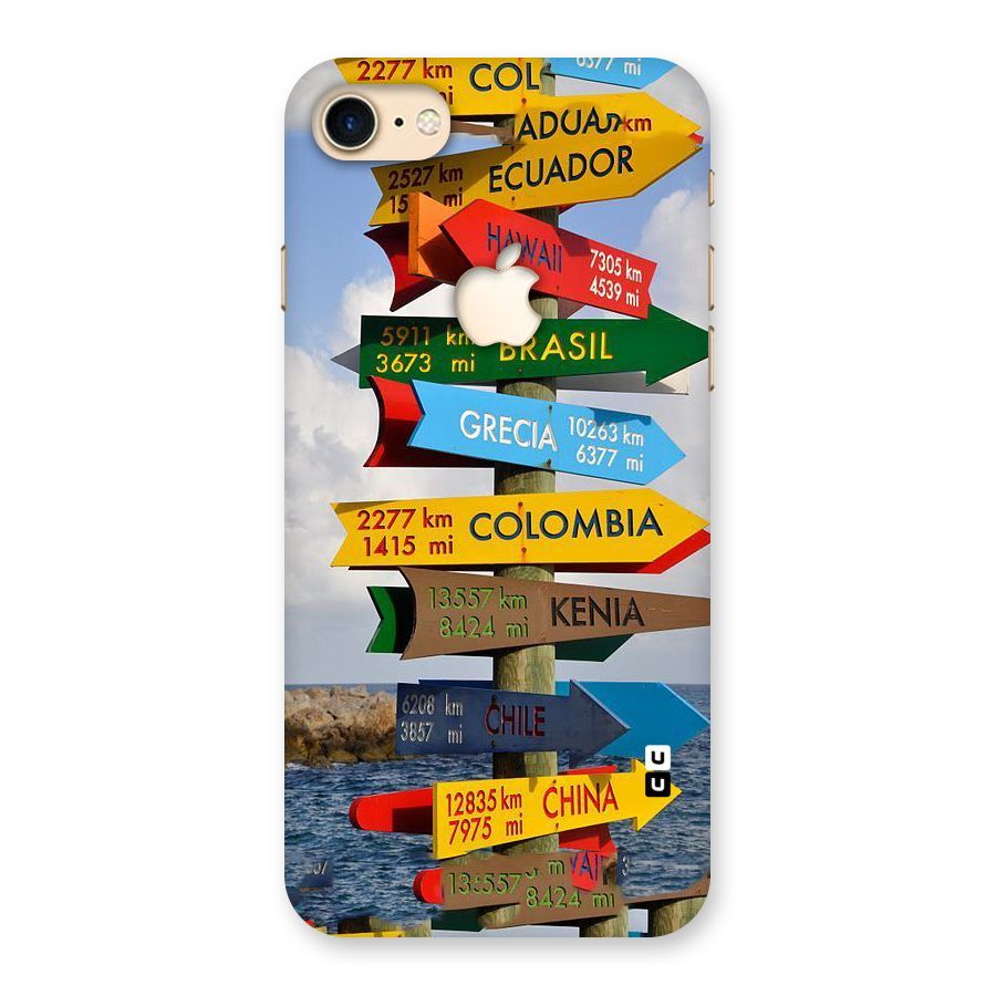 Travel Directions Back Case for iPhone 7 Apple Cut