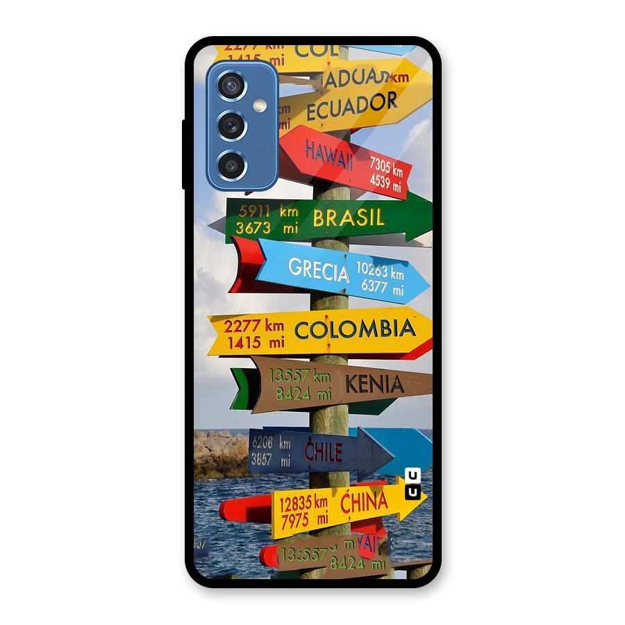 Travel Directions Glass Back Case for Galaxy M52 5G