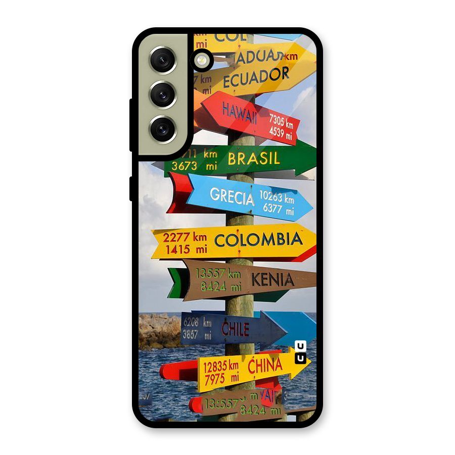 Travel Directions Glass Back Case for Galaxy S21 FE 5G
