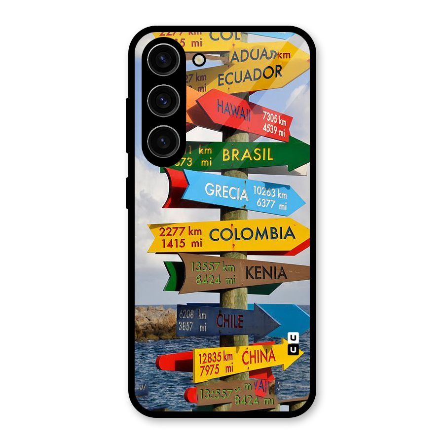 Travel Directions Glass Back Case for Galaxy S23