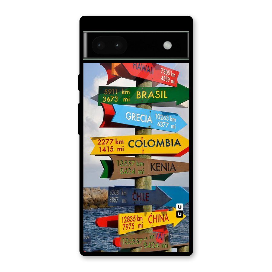 Travel Directions Glass Back Case for Google Pixel 6a