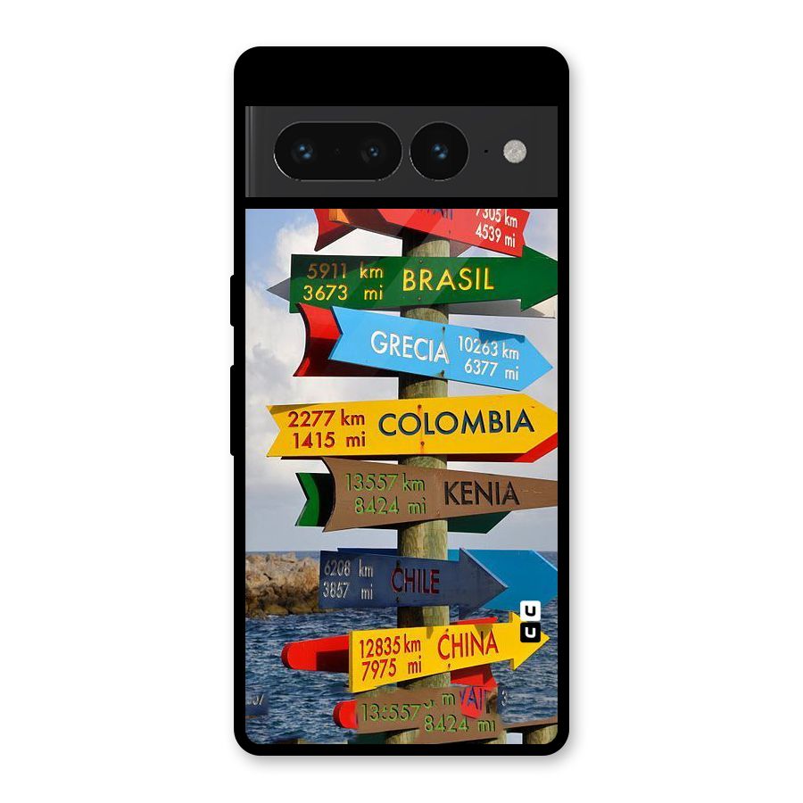 Travel Directions Glass Back Case for Google Pixel 7 Pro