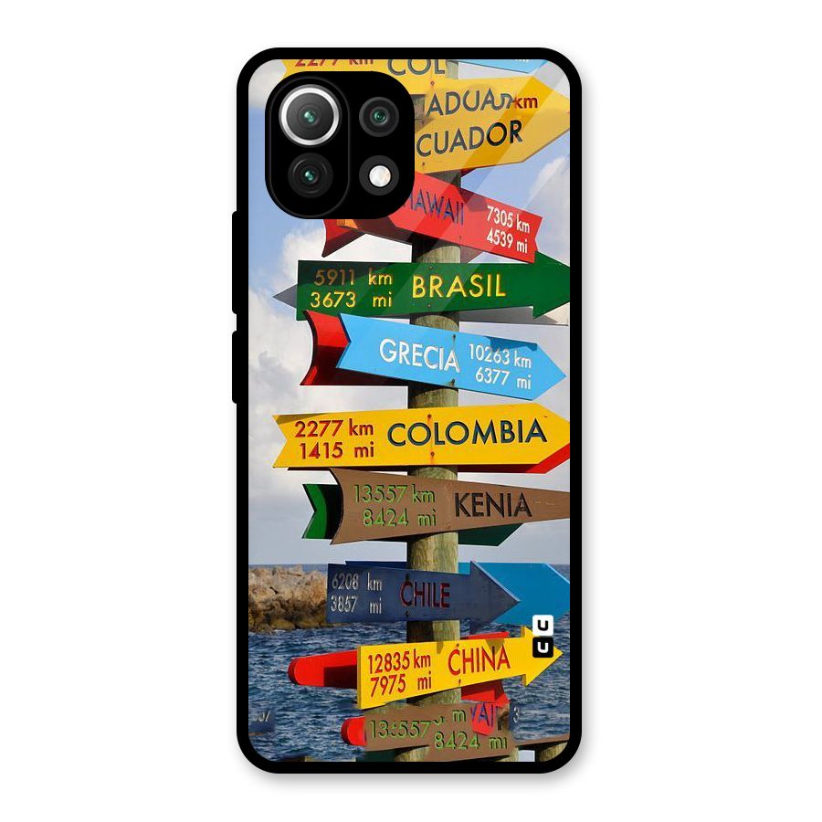 Travel Directions Glass Back Case for Mi 11 Lite NE 5G