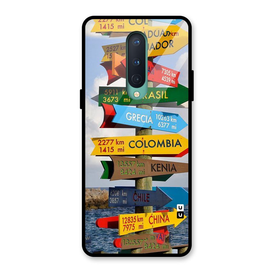 Travel Directions Glass Back Case for OnePlus 8