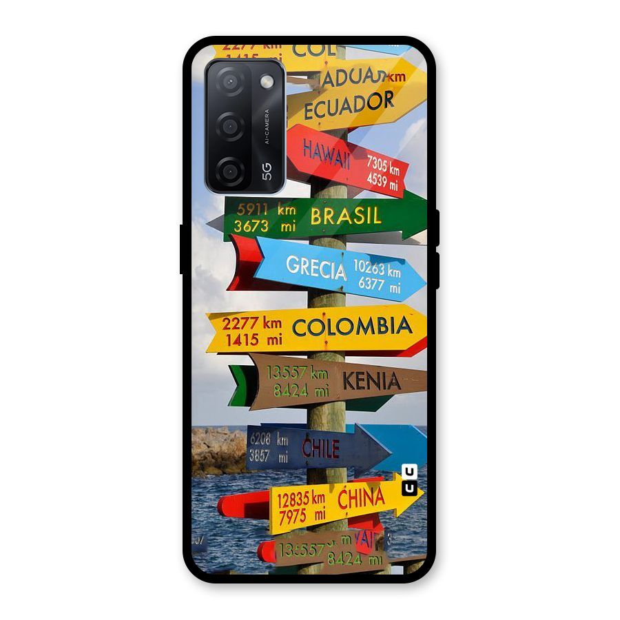Travel Directions Glass Back Case for Oppo A53s 5G