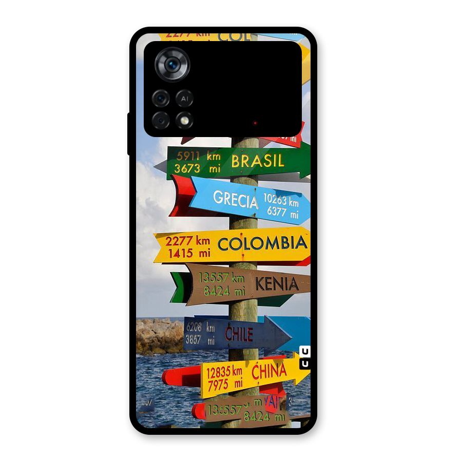 Travel Directions Glass Back Case for Poco X4 Pro 5G