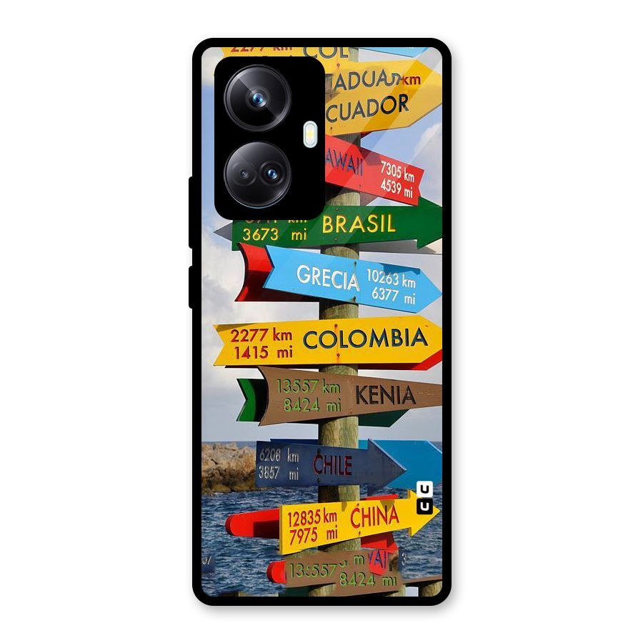 Travel Directions Glass Back Case for Realme 10 Pro Plus