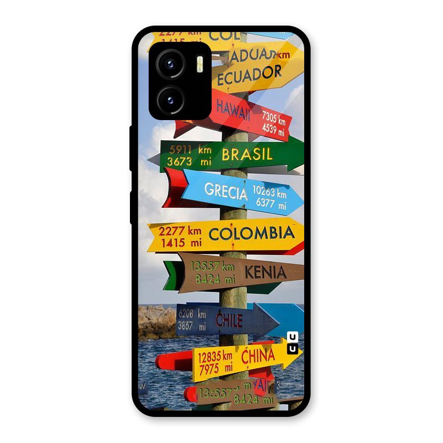 Travel Directions Glass Back Case for Vivo Y15s