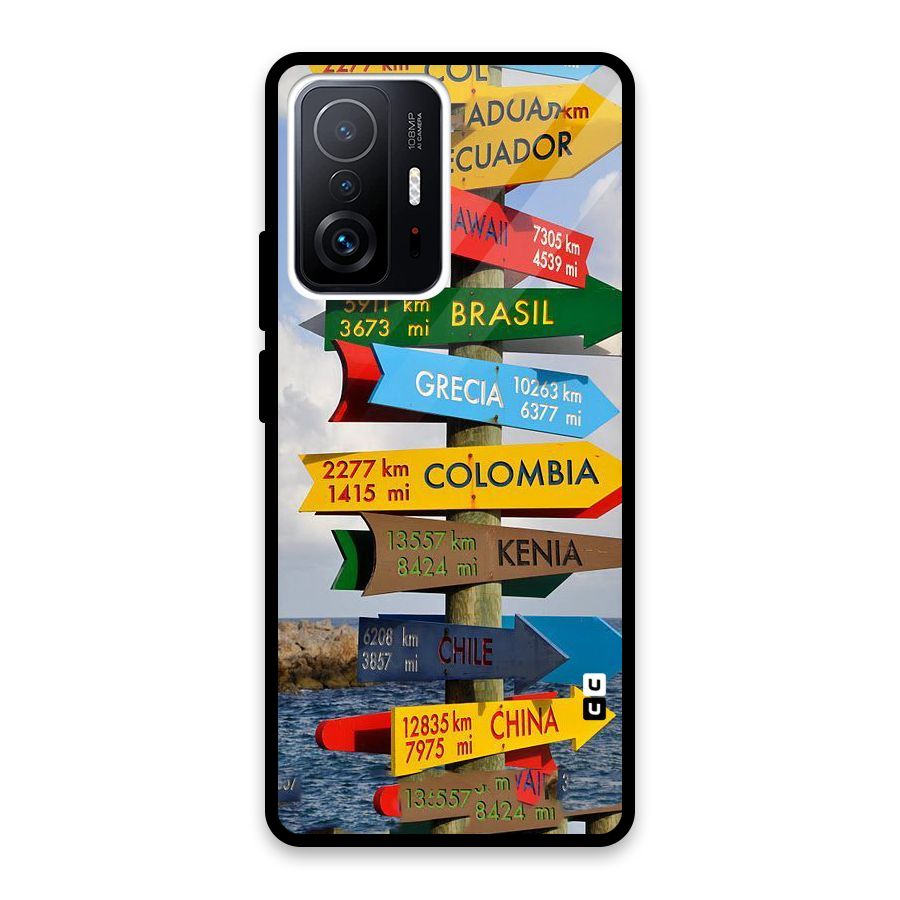 Travel Directions Glass Back Case for Xiaomi 11T Pro