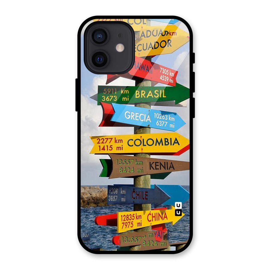 Travel Directions Glass Back Case for iPhone 12
