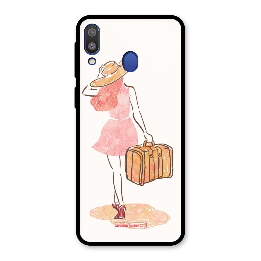 Travel Girl Glass Back Case for Galaxy M20