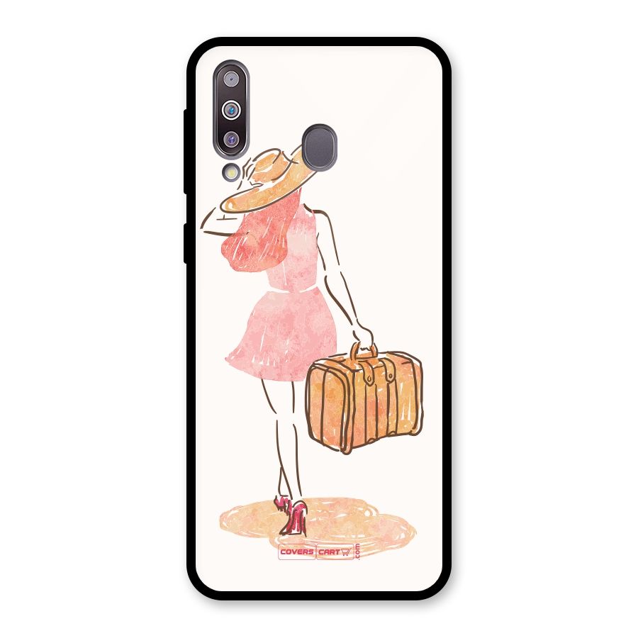 Travel Girl Glass Back Case for Galaxy M30