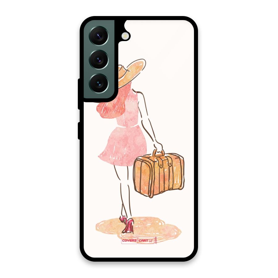 Travel Girl Glass Back Case for Galaxy S22 5G