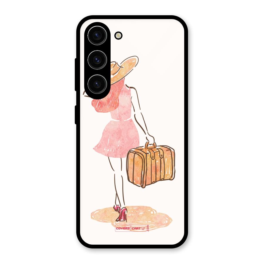 Travel Girl Glass Back Case for Galaxy S23