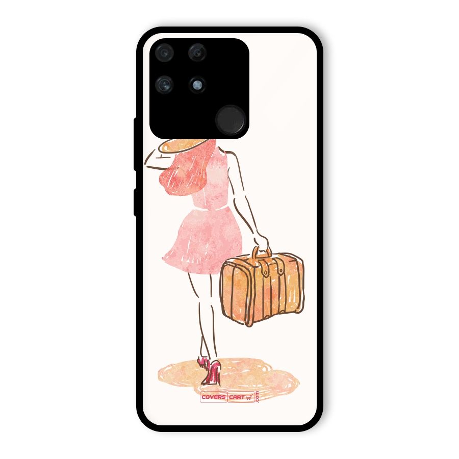 Travel Girl Glass Back Case for Realme Narzo 50A