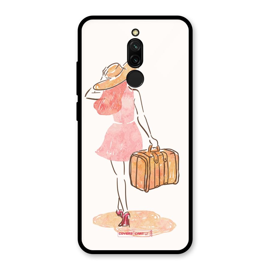 Travel Girl Glass Back Case for Redmi 8
