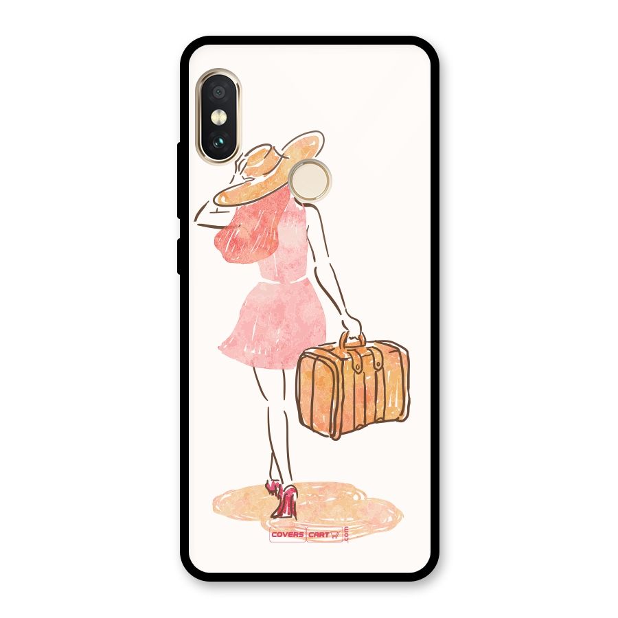 Travel Girl Glass Back Case for Redmi Note 5 Pro