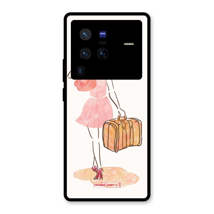 Travel Girl Glass Back Case for Vivo X80 Pro