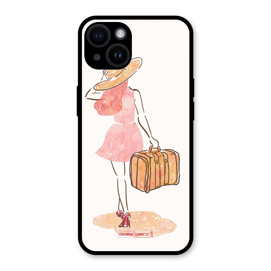 Travel Girl Glass Back Case for iPhone 14
