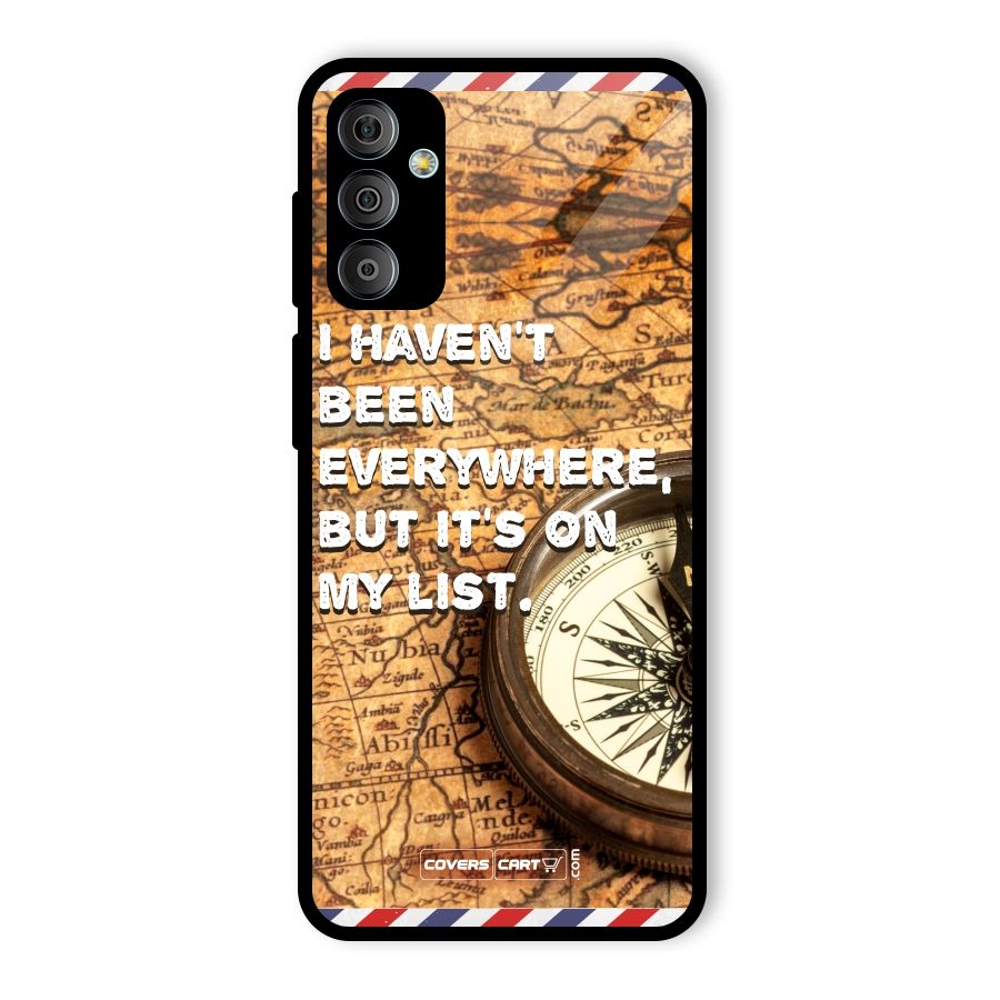 Travel Map Glass Back Case for Galaxy F23