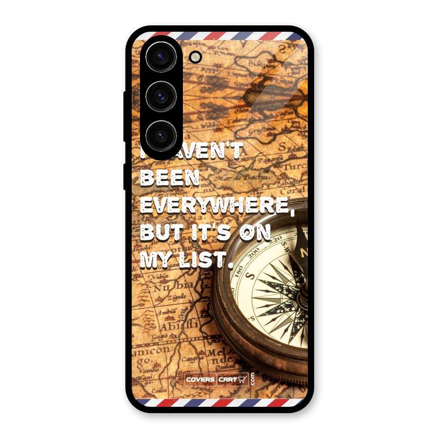 Travel Map Glass Back Case for Galaxy S23 Plus