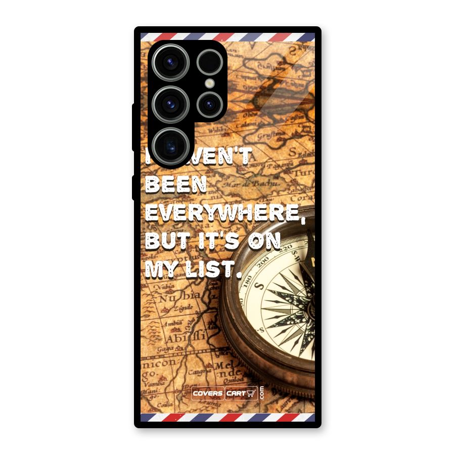 Travel Map Glass Back Case for Galaxy S23 Ultra