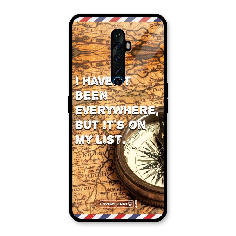 Travel Map Glass Back Case for Oppo Reno2 F