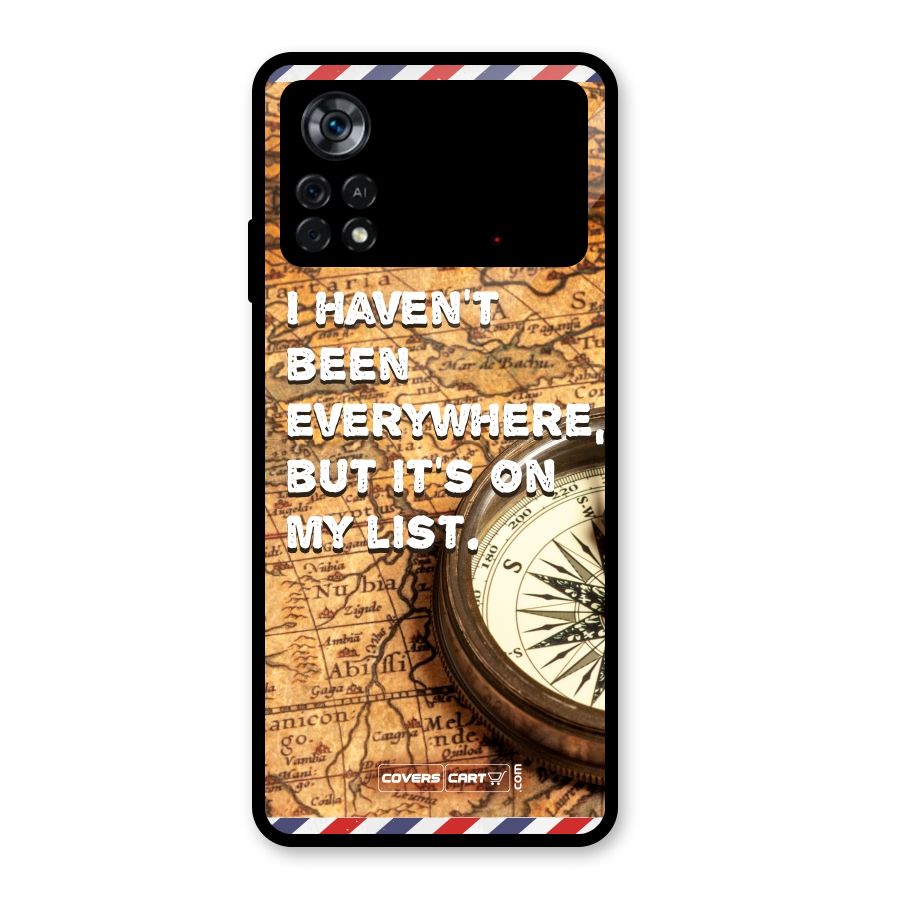 Travel Map Glass Back Case for Poco X4 Pro 5G