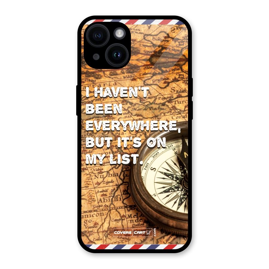 Travel Map Glass Back Case for iPhone 14