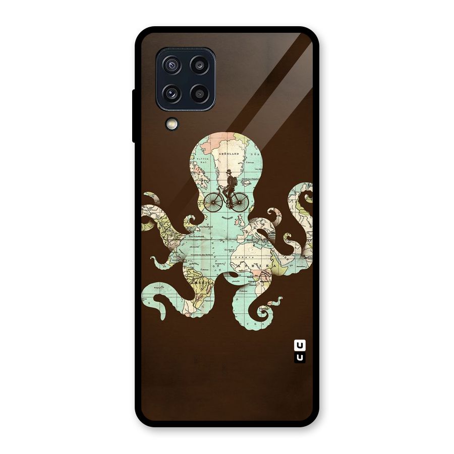 Travel Octopus Glass Back Case for Galaxy M32